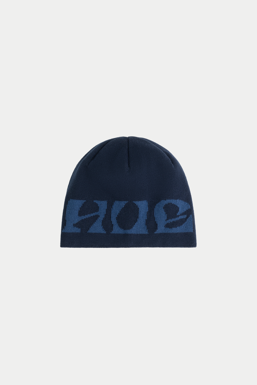 Line Check Beanie - Navy/Blue